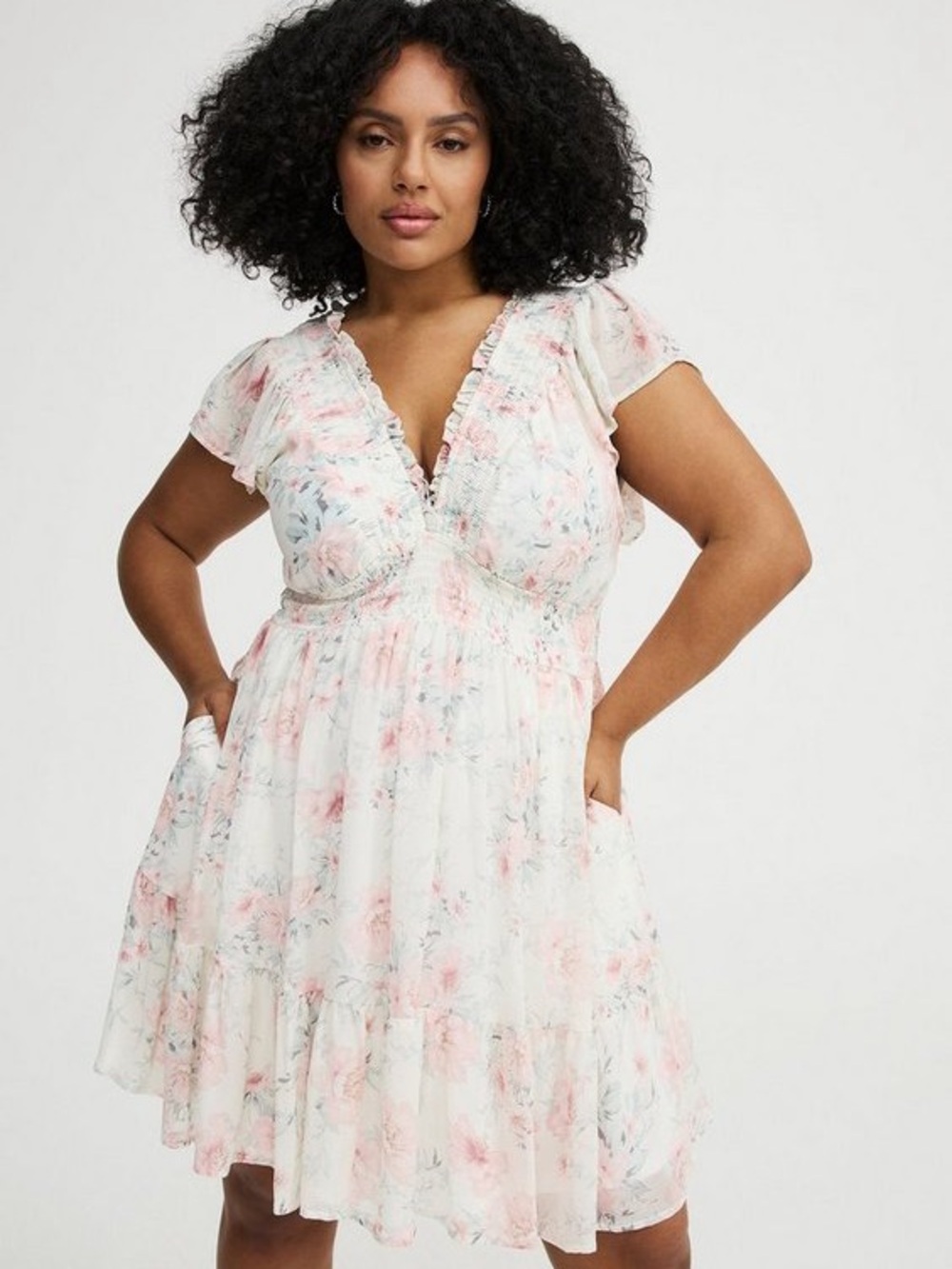 NWT Torrid Ruffle Chiffon Mini Dress